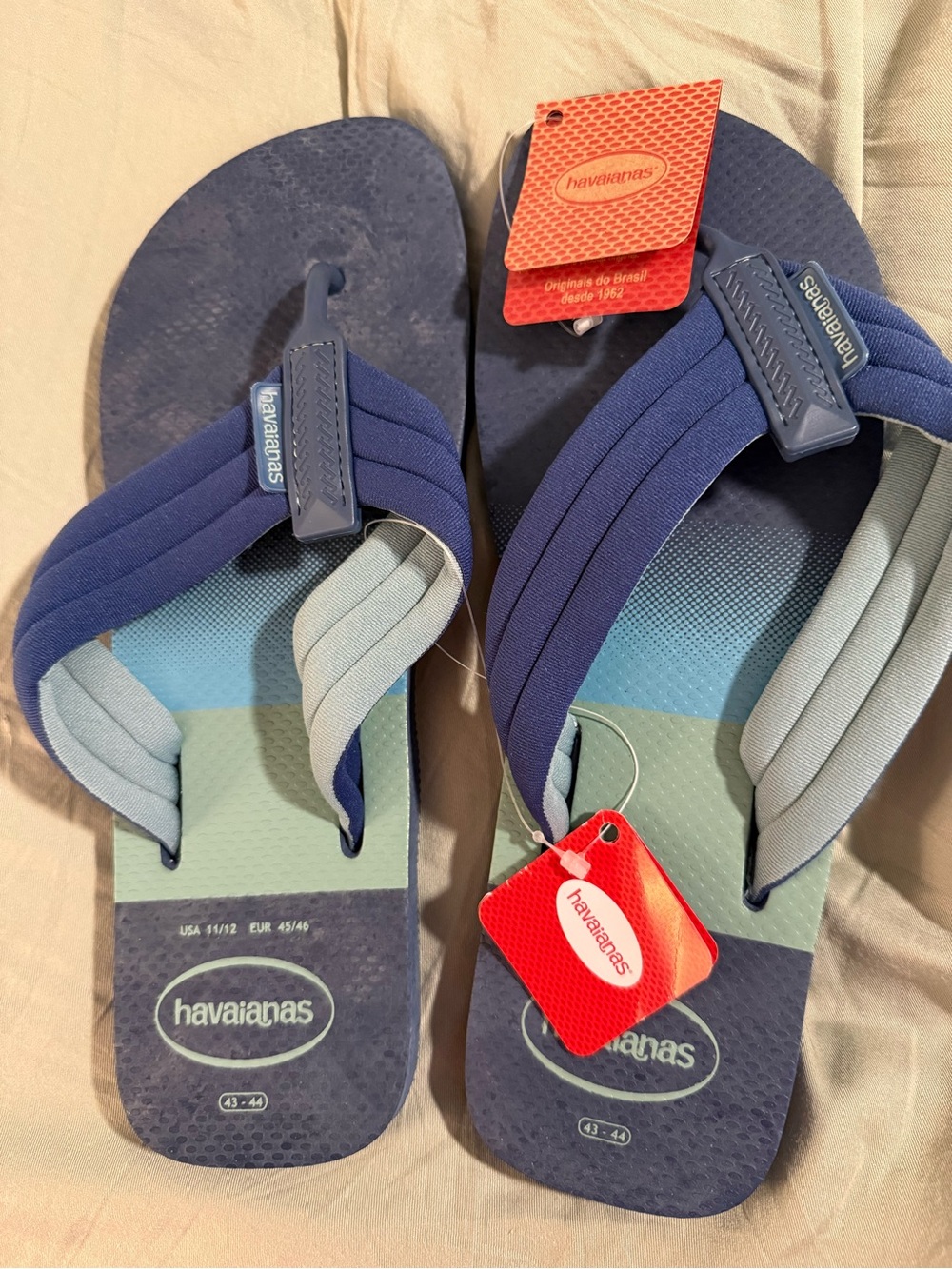 Havaianas Men’s Blue and Light Blue Layered Flip Flops